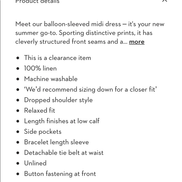 NWT BODEN
Addie Linen Midi Dress - Ivory, Meadow Flight, blue detail. - Picture 9 of 10